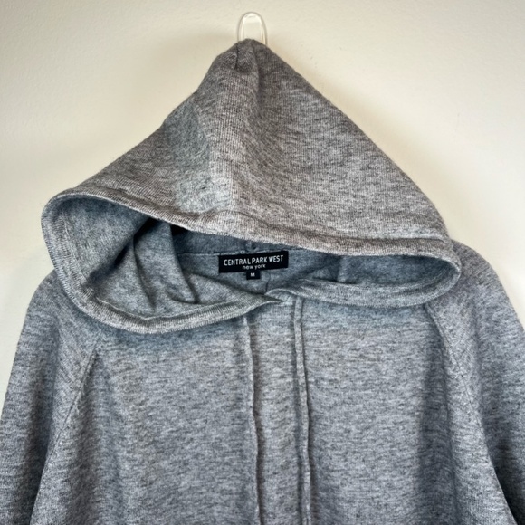 Central Park West New York Womens Hooded Sweater Top Shirttail Hem Preppy Medium - Picture 4 of 15